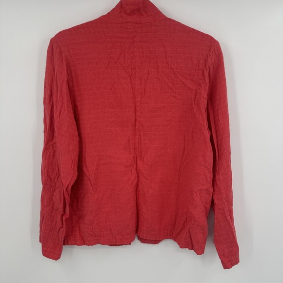 Habitat Blouse Womens Medium Button Front Long Sleeve Textured Tencel Rayon USA - Picture 6 of 10